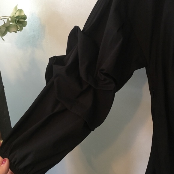 New Black One Shoulder Socialite Mini Dress Party Sexy Large Short LBD Ruffled - Picture 4 of 6